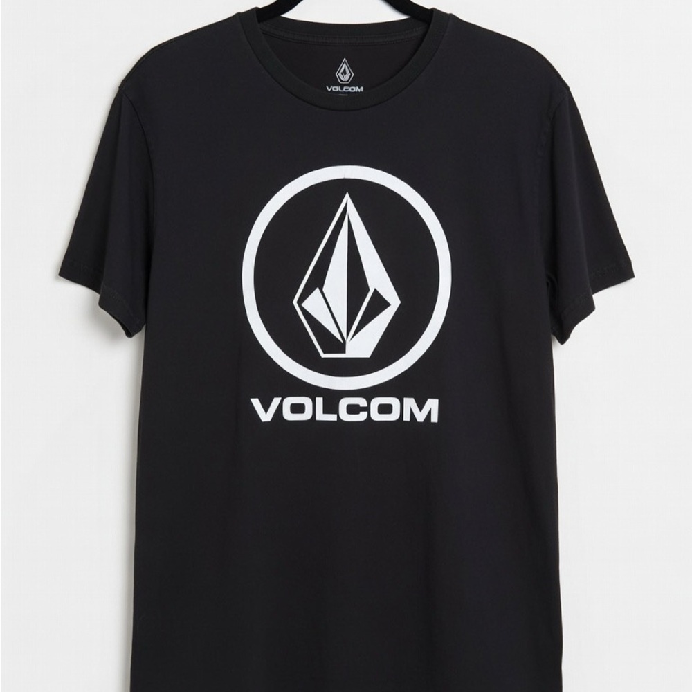 Volcom Black Tee with White Emblem